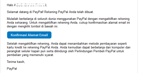 klik tombol konfirmasi alamat email